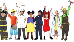 Children dressed as community helpers